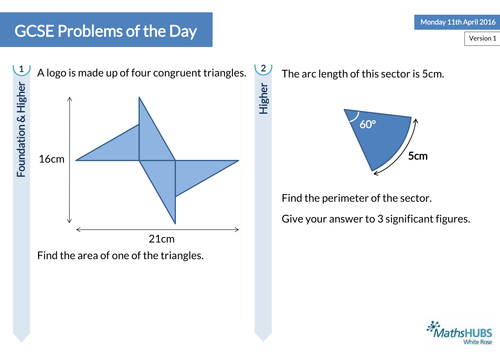 GCSE Problem Solving Questions of the Day - 11th April