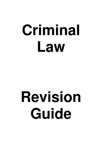 UNIT 2 CRIMINAL LAW A LEVEL AQA **GUIDE WITH MODEL ANSWERS**