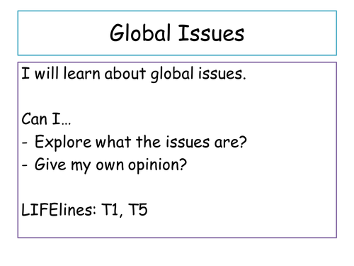 PSHE - Global Issues