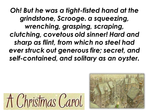 A Christmas Carol quotations display