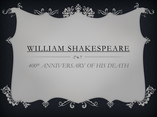 Shakespeare assembly 400th anniversary