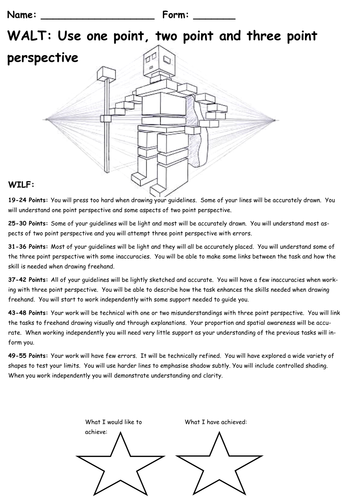 Year 7-9 Perspective booklet (1 Point, 2 point and 3 point step-by-step)