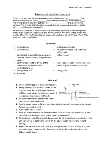 Properties of giant ionic structures 