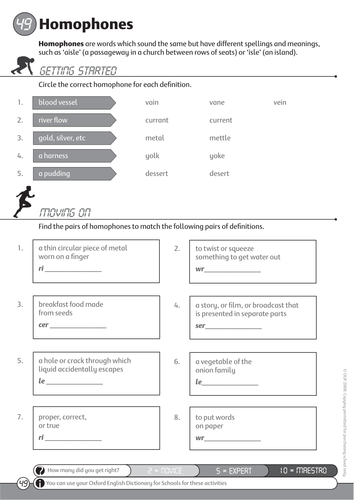 oxford english dictionary for schools homophones pdf teaching resources