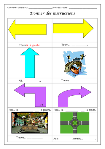 Giving directions in town (focusing both on Imperative ending and topical vocabulary)