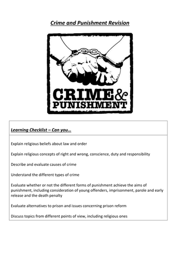 Crime and Punishment Revision pages - AQA 