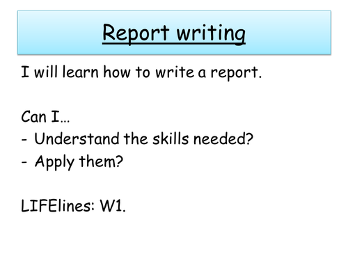 Report writing - The Wife of Bath