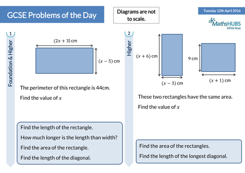 GCSE Problem Solving Questions of the Day - 12th April