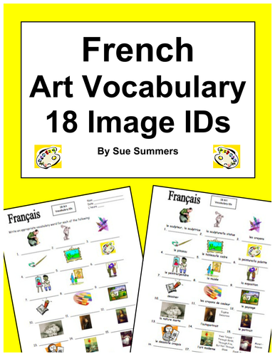 French Art 18 Vocabulary Image IDs Worksheet 