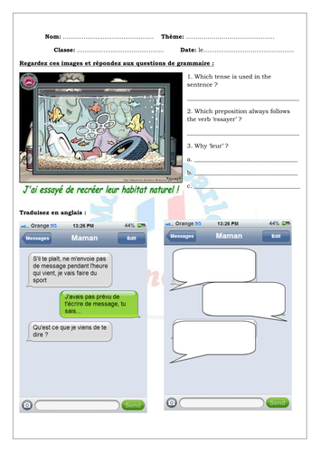 Des textos et de la grammaire