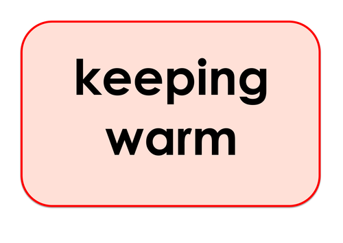 Keeping Warm - Games and Activities Supporting Scientific Vocabulary