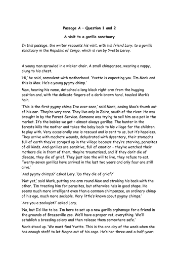 Gorilla essay in english image