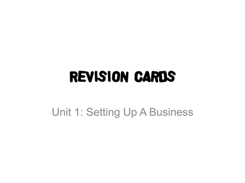AQA GCSE Business Revision Flash Cards