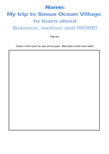 Balance and Motion activity pack