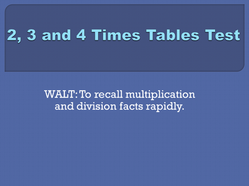 53 PowerPoint times table tests