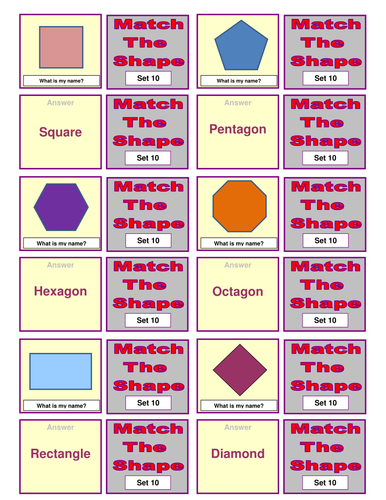Measure Shapes and Space card sort