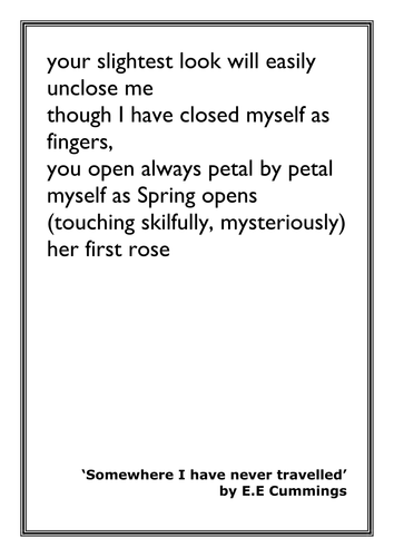 A SERIES OF QUOTES FROM POEMS TO USE AS DISPLAY 