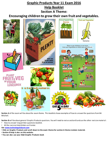 AQA GCSE Graphics MOCK Sec A: Encouraging children to grow their own fruit and vegetables
