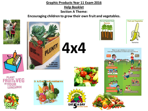 AQA GCSE Graphics 4x4 activity Sec A:Encouraging children to grow their own fruit and vegetables