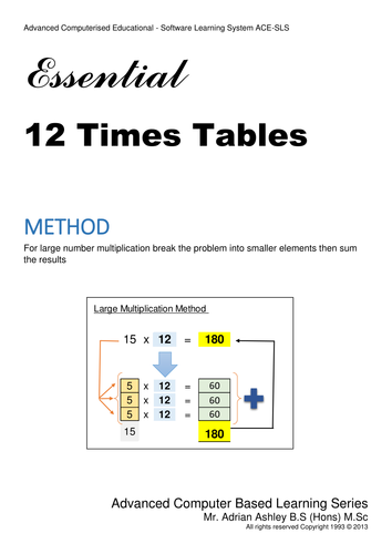 12 Time Tables FREE PDF Book.  Times Tables PROTOTYPE  Android Software Application on Google Play