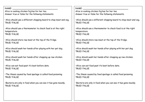 KS3 Food whole lesson on Food Spoilage with Power Point and Worksheet