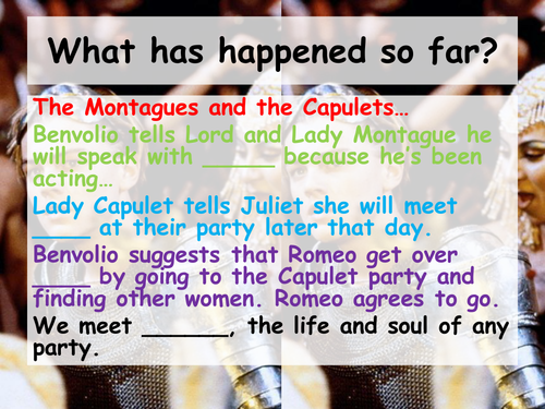 Romeo describes Juliet - Act One Scene Five