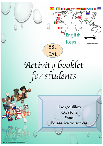 ESL/EAL food, nationalities, countries,likes and opinion Unit1/Lesson3 (Lesson + Exercices) No Prep