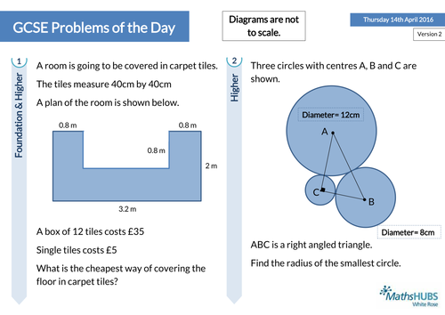 GCSE Problem Solving Questions of the Day - 14th April