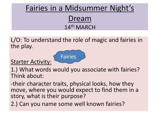 A Midsummer Night's Dream-3 groups of characters