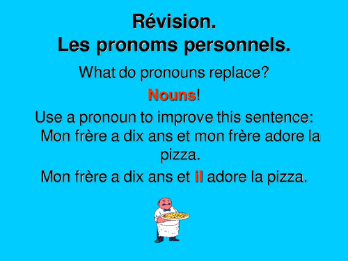 French Teaching Resources. Personal Pronouns.