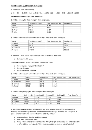 Addition and Subtraction - Differated and Functional, with Answers