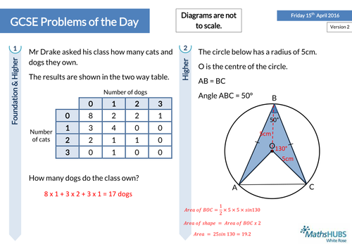 problem solving gcse maths exam questions