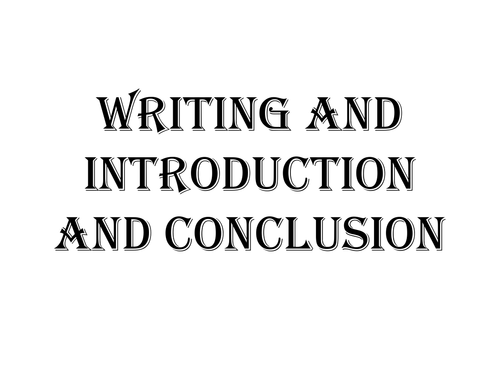 AS: Writing a good introduction and conclusion