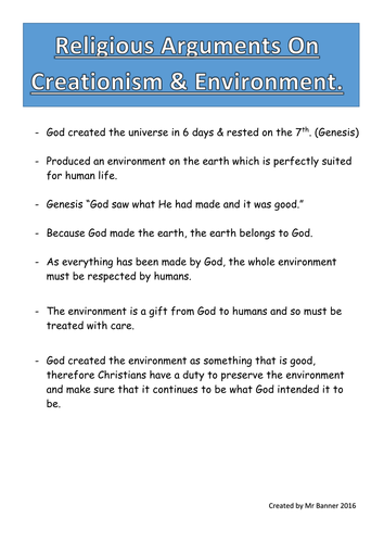 Religious Studies And The Environment Work Booklet