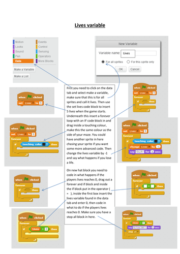 Creating variables in scratch