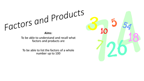 Year 4: Factors and Products in Maths Pack