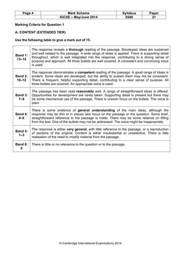 iGCSE English Extended practice paper - war extracts