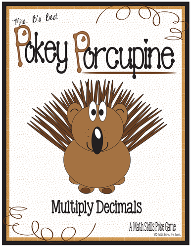 Pokey Porcupine Poke Cards: Multiply Decimals
