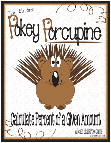 Pokey Porcupine Poke Cards: Calculate Percent of a Given Number