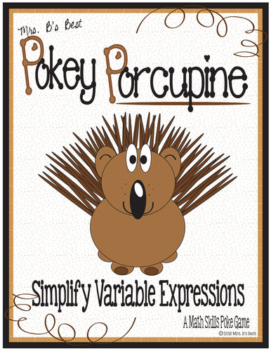 Pokey Porcupine Poke Cards: Simplify Variable Expressions
