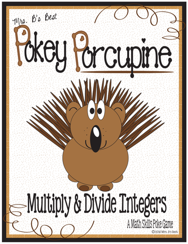 Pokey Porcupine Poke Cards: Multiply & Divide Integers