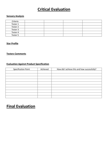 GCSE PRODUCT DESIGN WRITING FRAMES