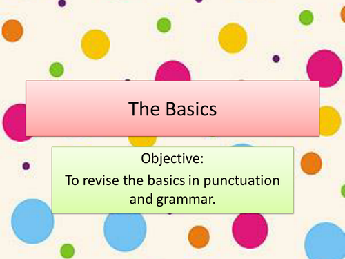 English, the basics.