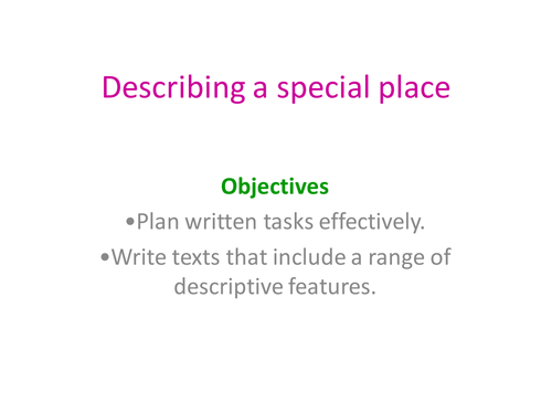 Descriptive Writing - Place