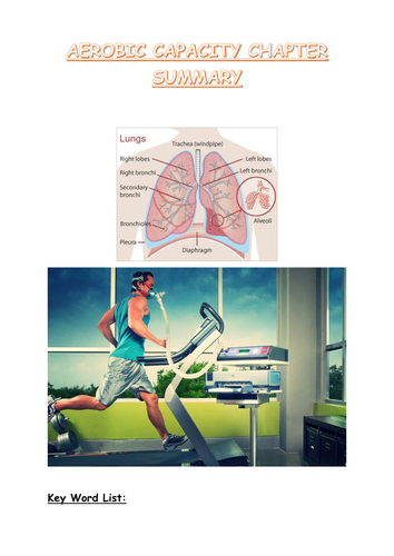 Aerobic capacity chapter summary for A2 OCR Spec.