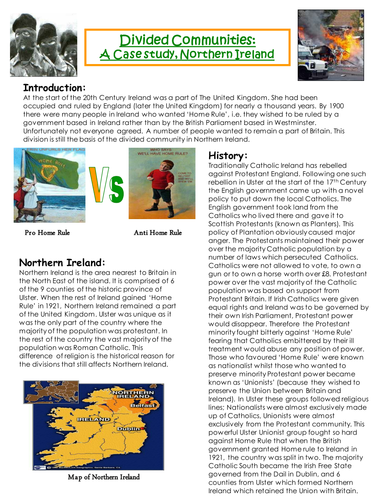 Homework task on Northern Ireland
