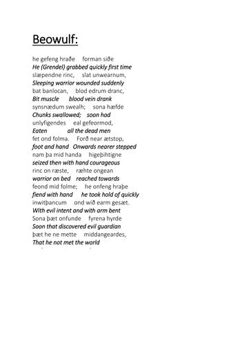 Etymology Scheme of Work 