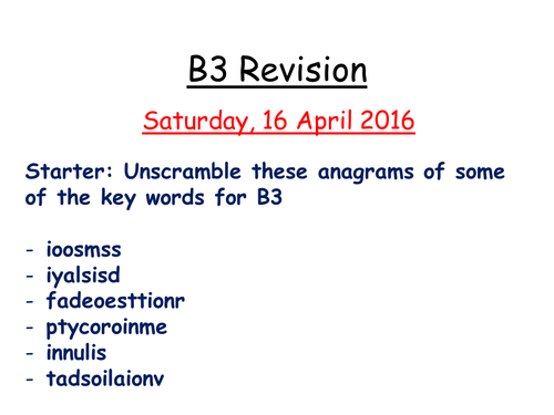 AQA B3 revision