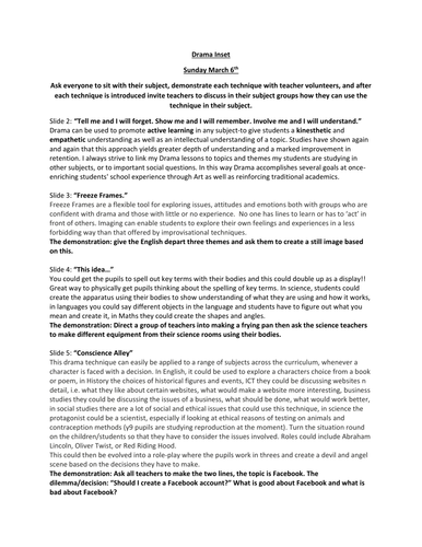 CPD Cross Curricular Drama Presentation