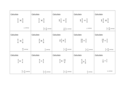 Improper fractions and Mixed number operations board game